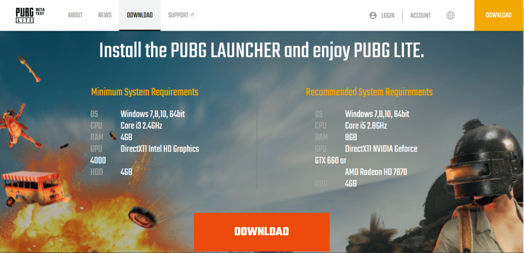 PUBG Pc Lite specifications 