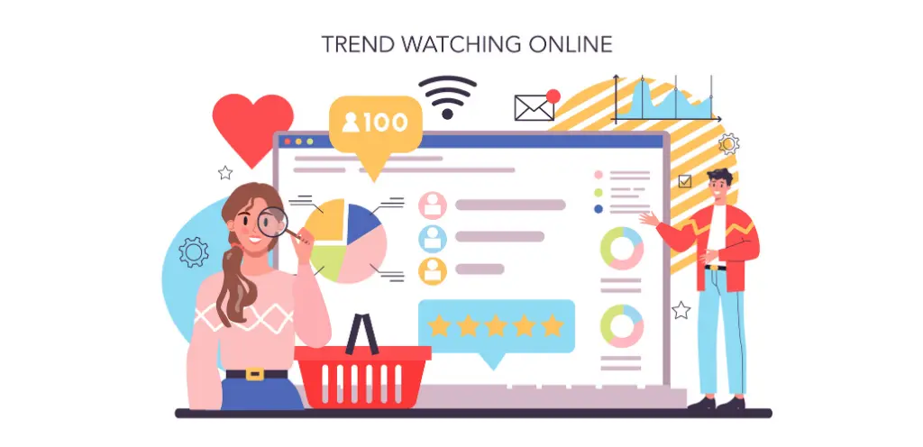 Trend watcher online service or platform specialist in tracking the emergence of new business trends online